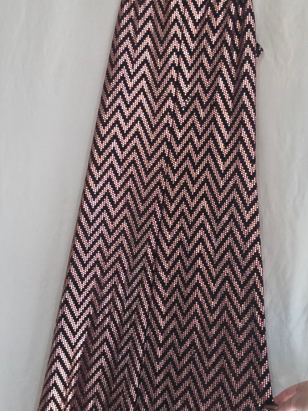 Ashley Stewart Rose Gold Sequin Maxi Dress Size 10